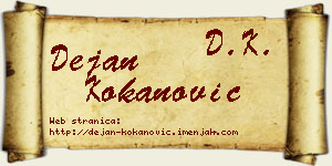 Dejan Kokanović vizit kartica